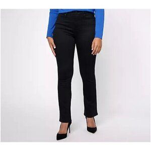 NYDJ High Rise Billie Mini Bootcut Jean Black Black Reg 16 A629113